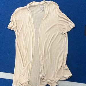 Chico's Light Tan Open Front Cardigan